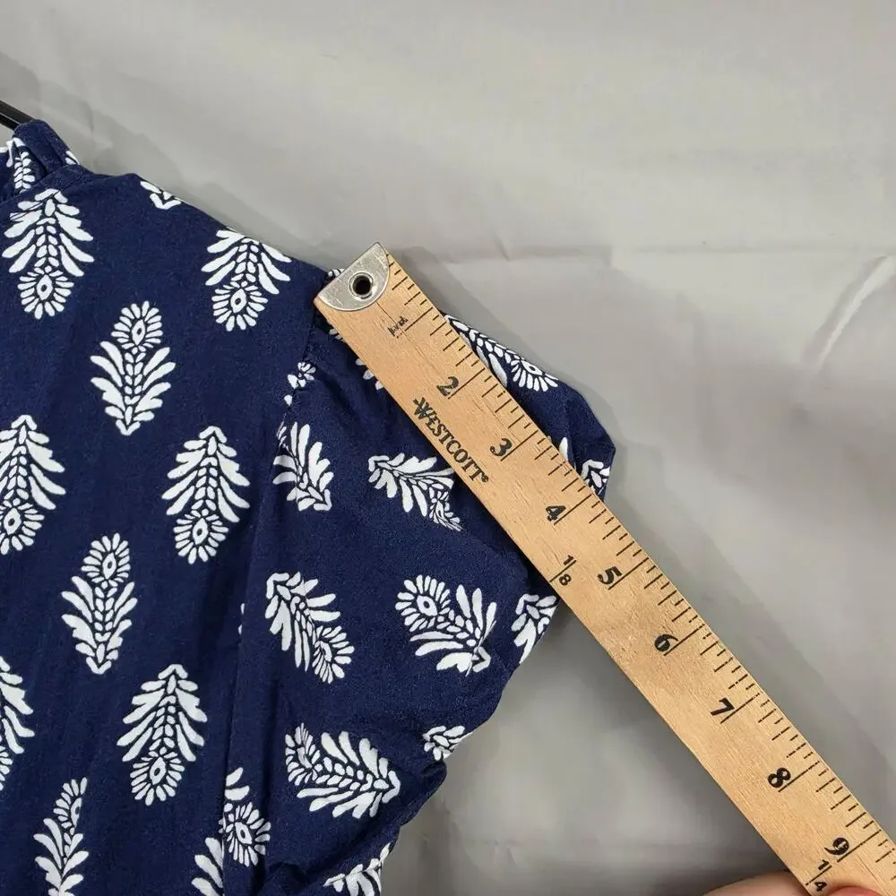 J.Crew Dress 10 Factory Willa Midi in Navy White Floral Midi Ruffle Sundress